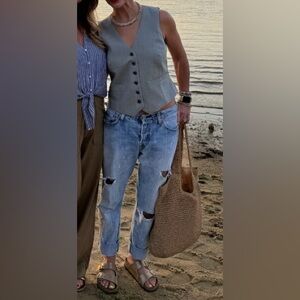 Vintage Levi's 501 Light Blue Distressed Boyfriend Jeans